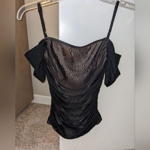 Cold shoulder short sleeve blouse
